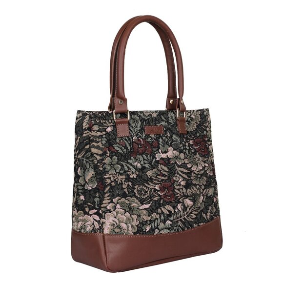 Women’s Vintage Pattern Tapestry Fabric Top Handle Tote Bag, Handbag Purse - Picture 8 of 8